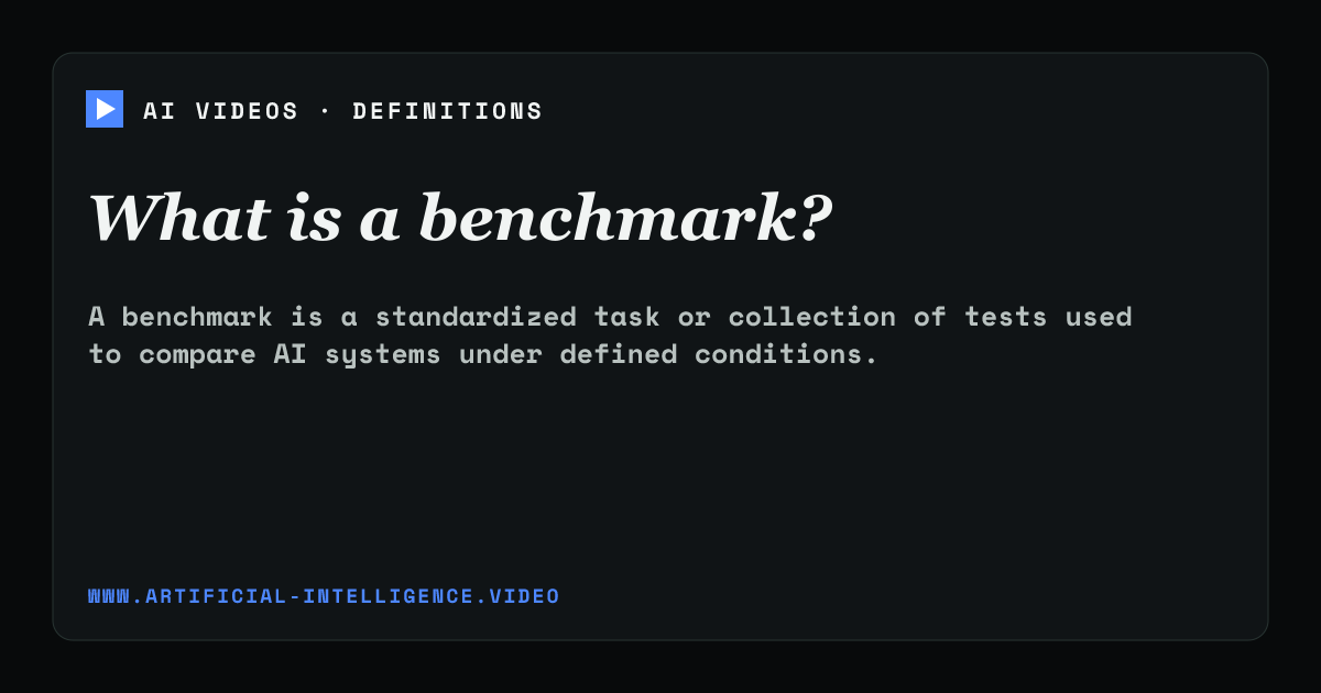Definition card for benchmark: What is a benchmark?