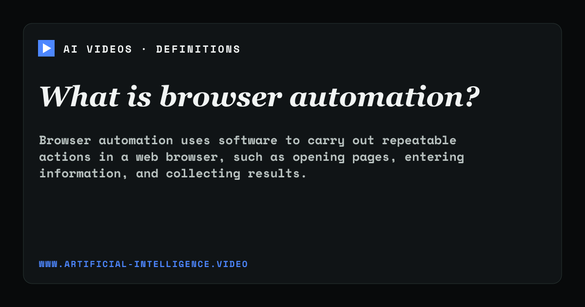 Definition card for browser automation: What is browser automation?