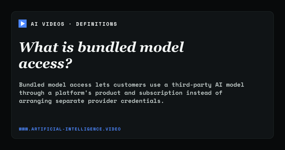Definition card for bundled model access: What is bundled model access?