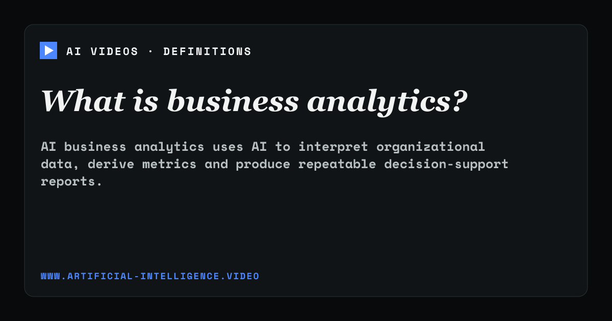 Definition card for business analytics: What is business analytics?