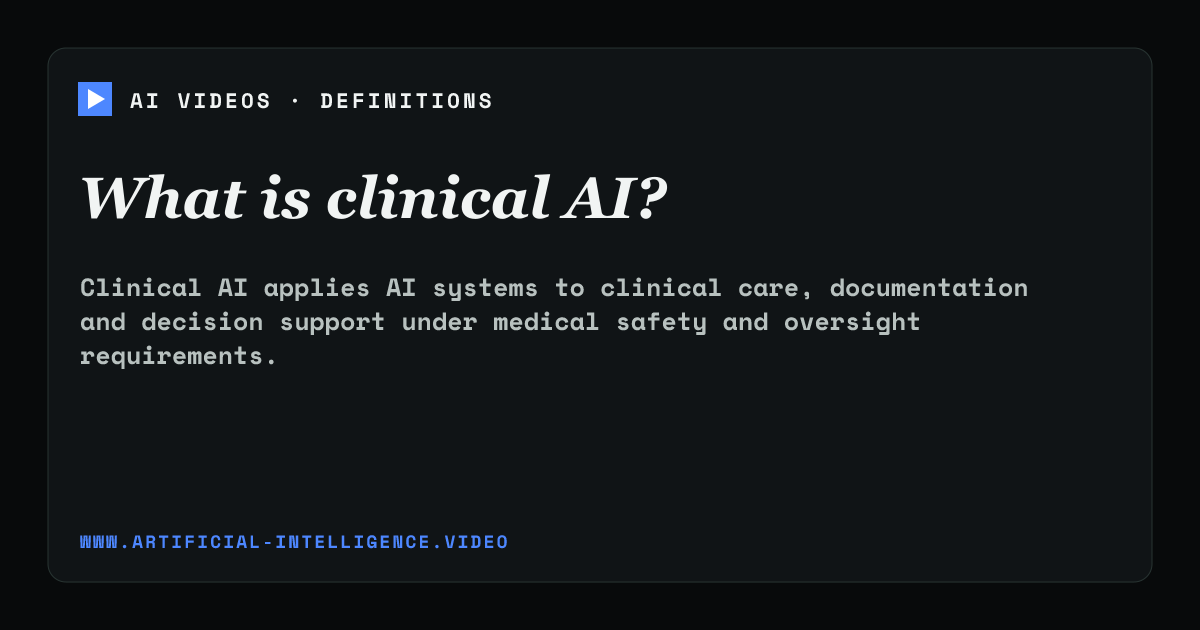 Definition card for clinical AI: What is clinical AI?