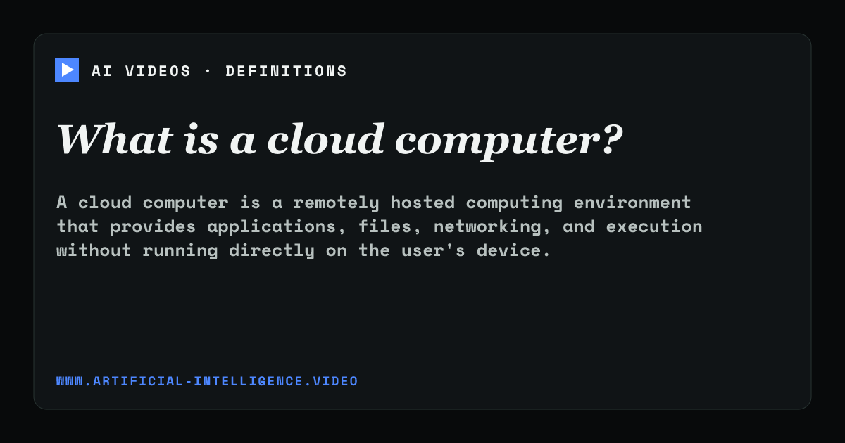Definition card for cloud computer: What is a cloud computer?