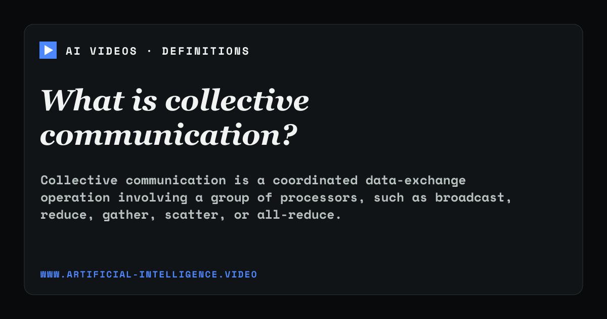 Definition card for collective communication: What is collective communication?
