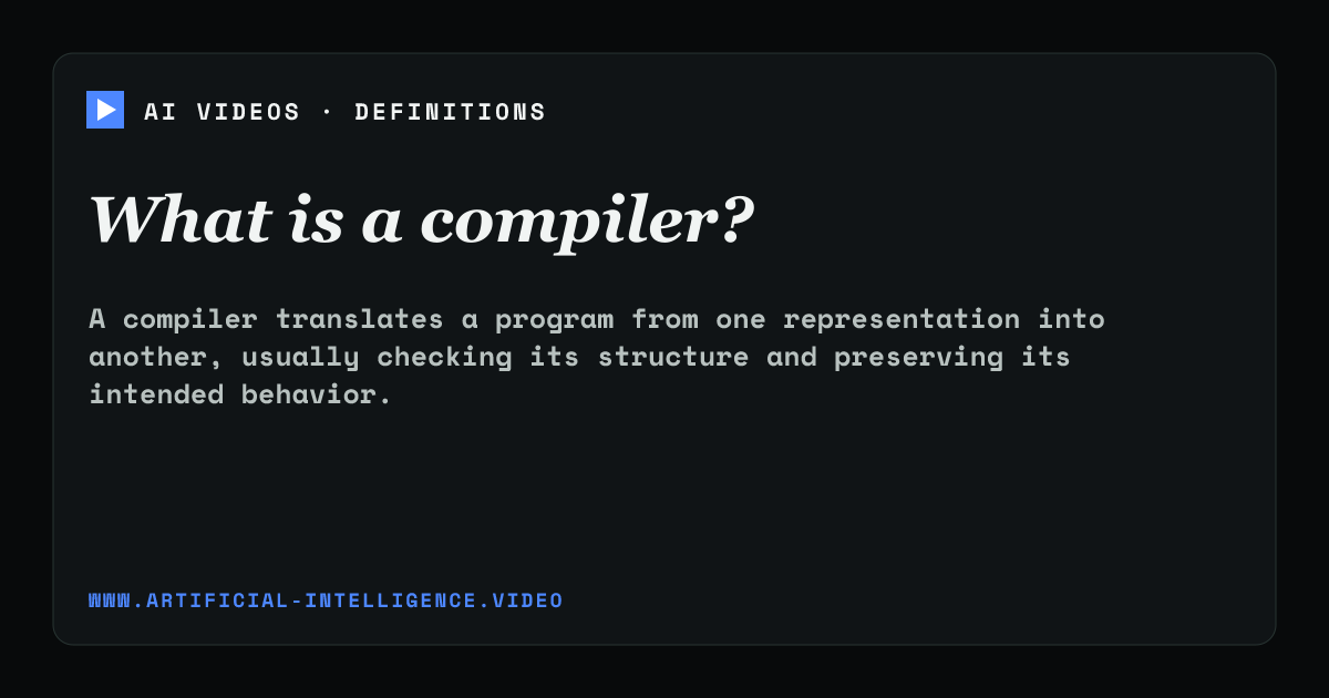 Definition card for compiler: What is a compiler?