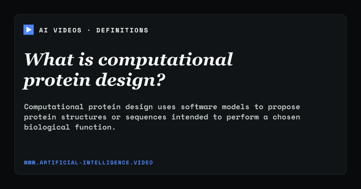 Definition card for computational protein design: What is computational protein design?