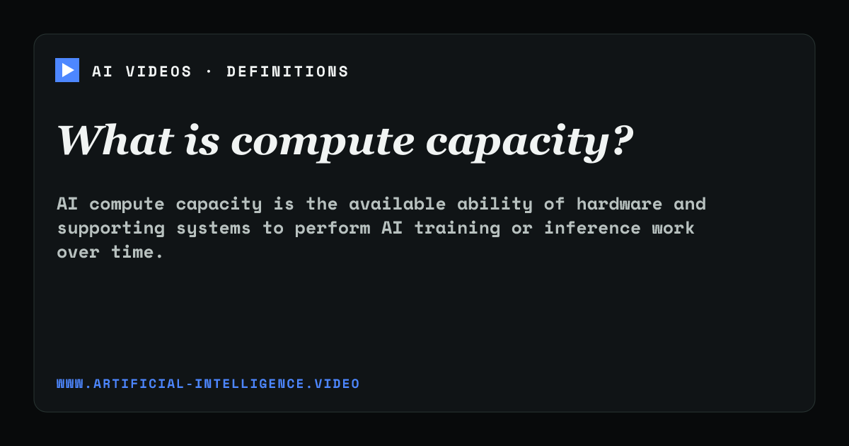 Definition card for compute capacity: What is compute capacity?