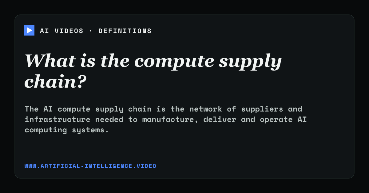 Definition card for compute supply chain: What is the compute supply chain?