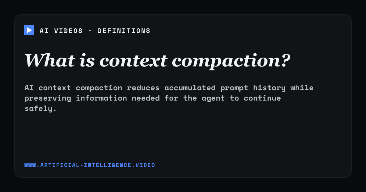 Definition card for context compaction: What is context compaction?
