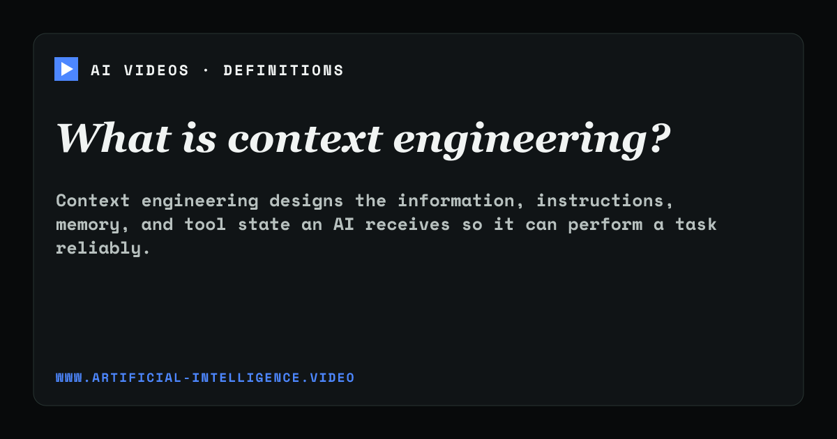 Definition card for context engineering: What is context engineering?