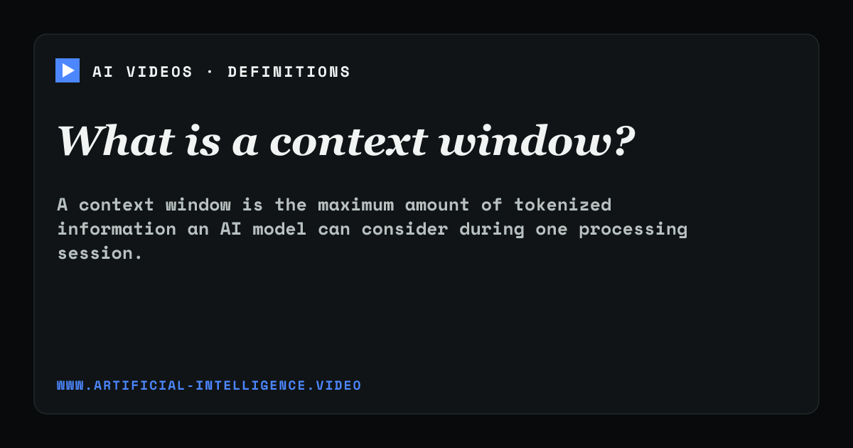 Definition card for context window: What is a context window?