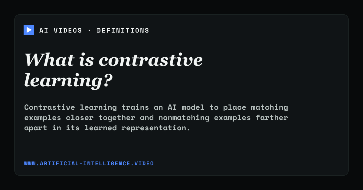 Definition card for contrastive learning: What is contrastive learning?
