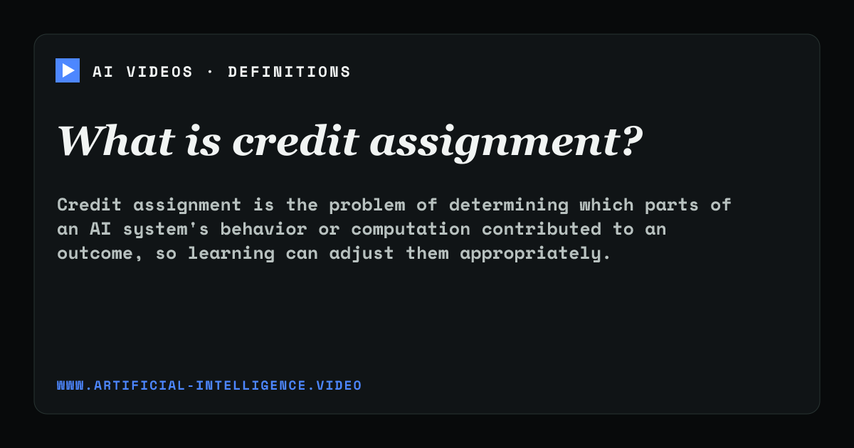 Definition card for credit assignment: What is credit assignment?