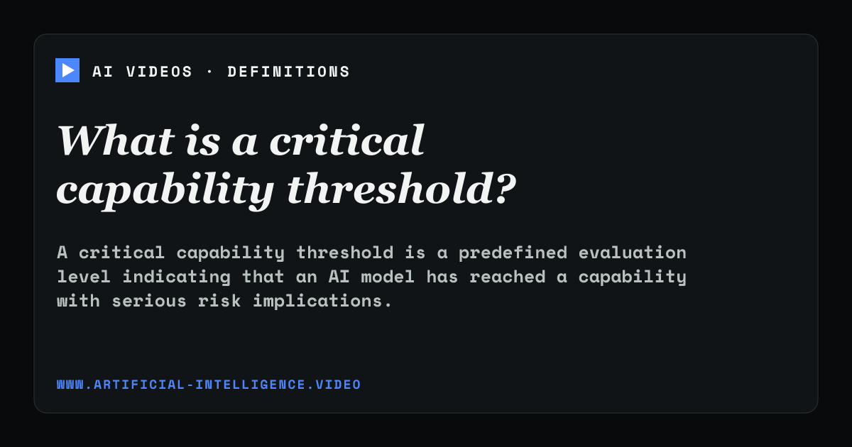 Definition card for critical capability threshold: What is a critical capability threshold?