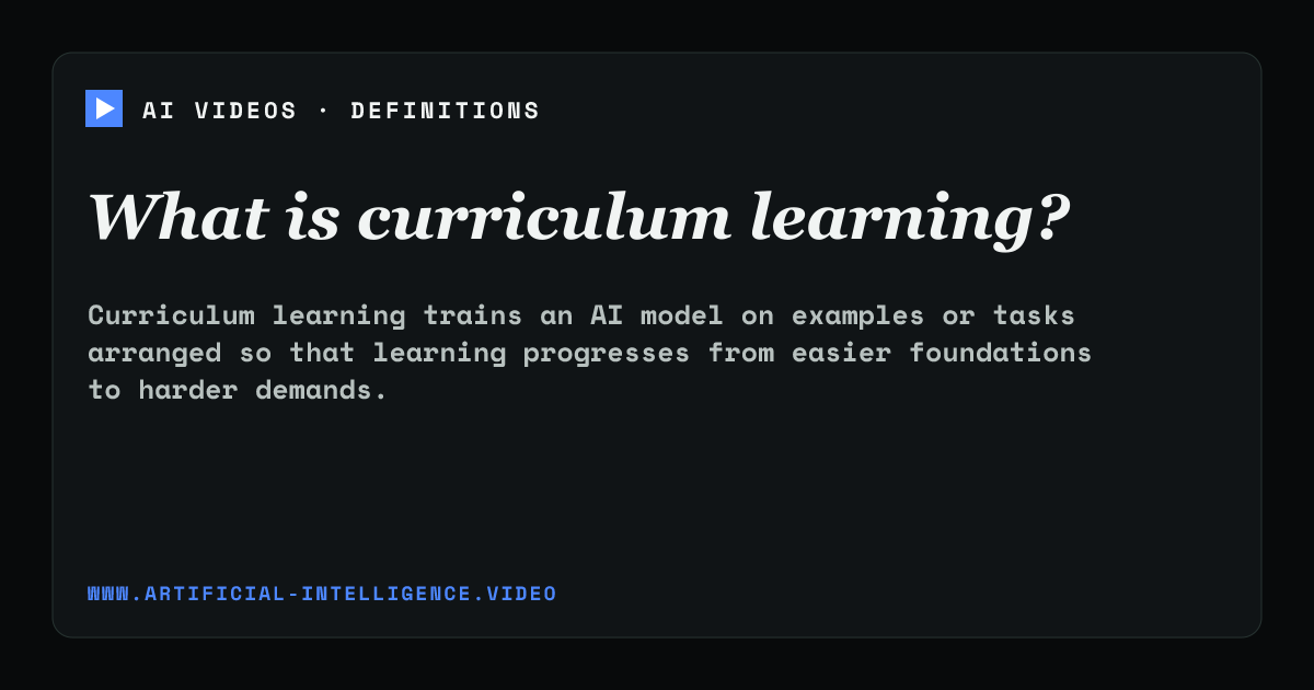 Definition card for curriculum learning: What is curriculum learning?