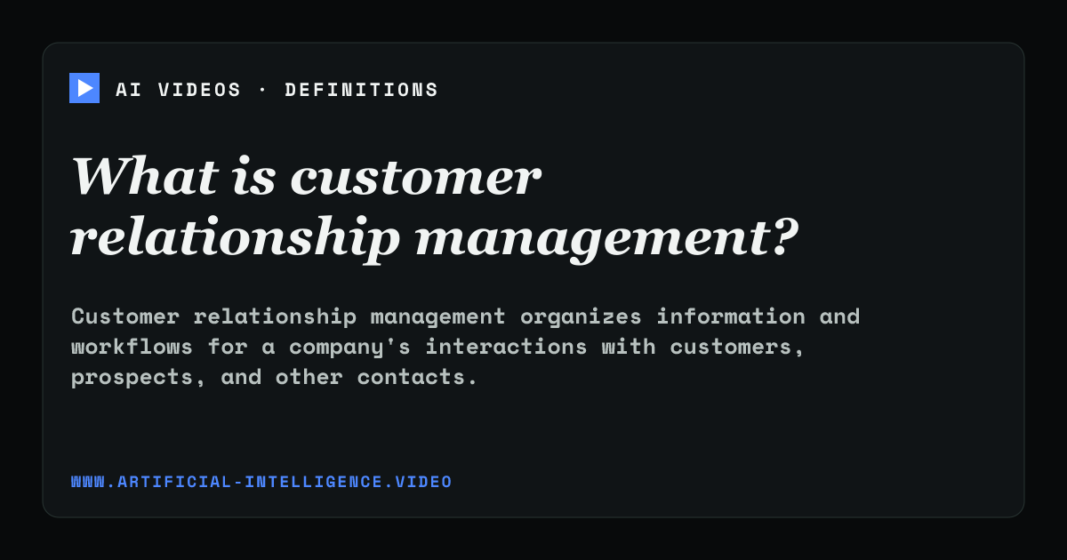 Definition card for customer relationship management: What is customer relationship management?