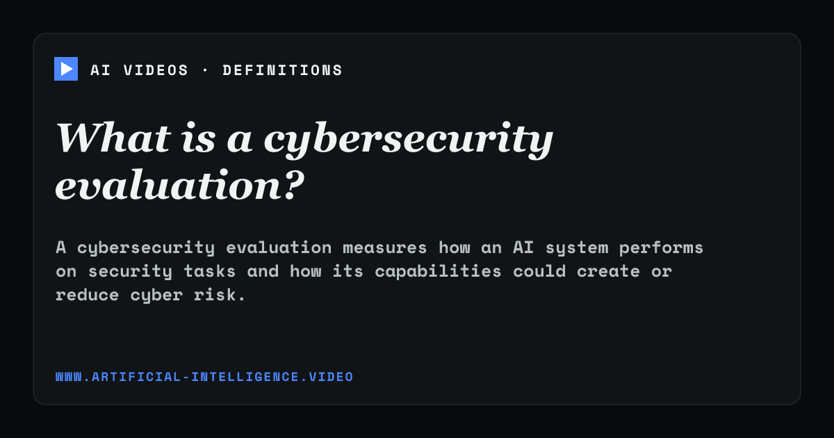 Definition card for cybersecurity evaluation: What is a cybersecurity evaluation?