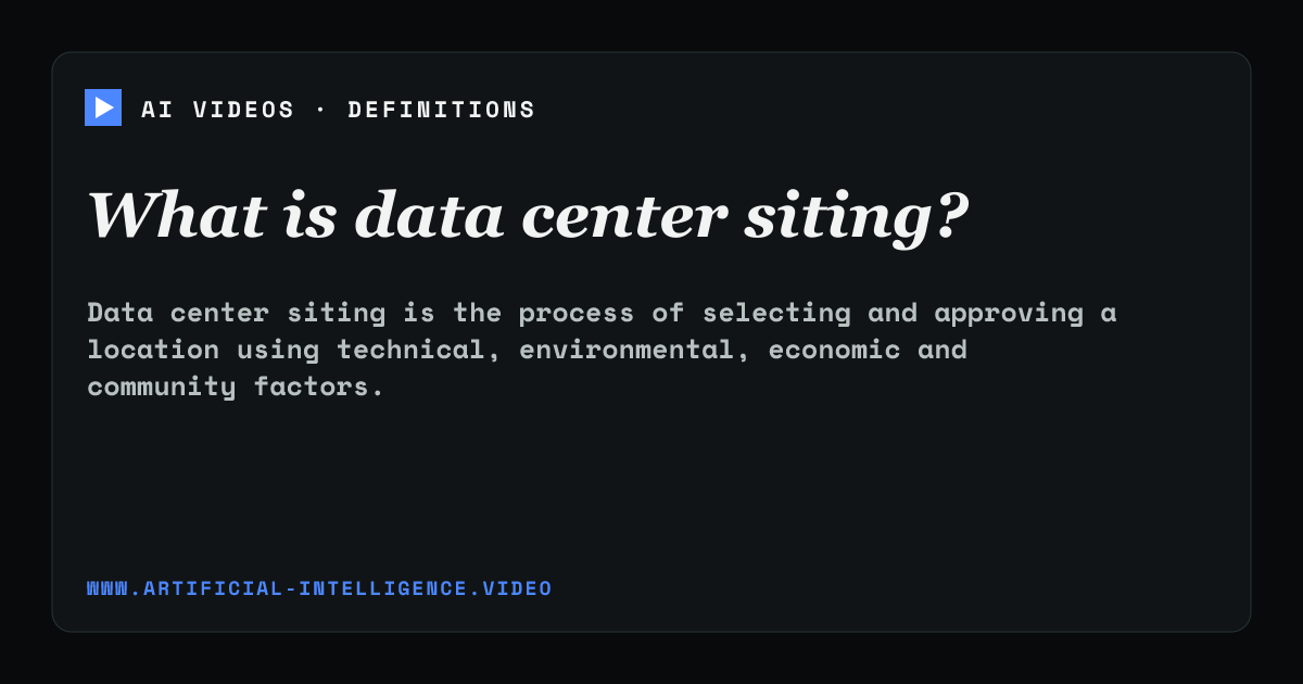 Definition card for data center siting: What is data center siting?