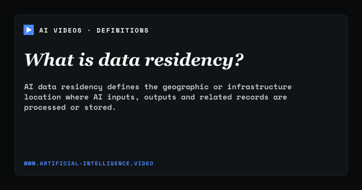 Definition card for data residency: What is data residency?