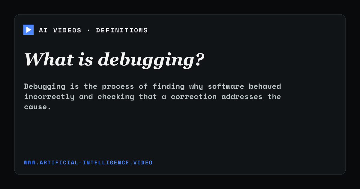 Definition card for debugging: What is debugging?