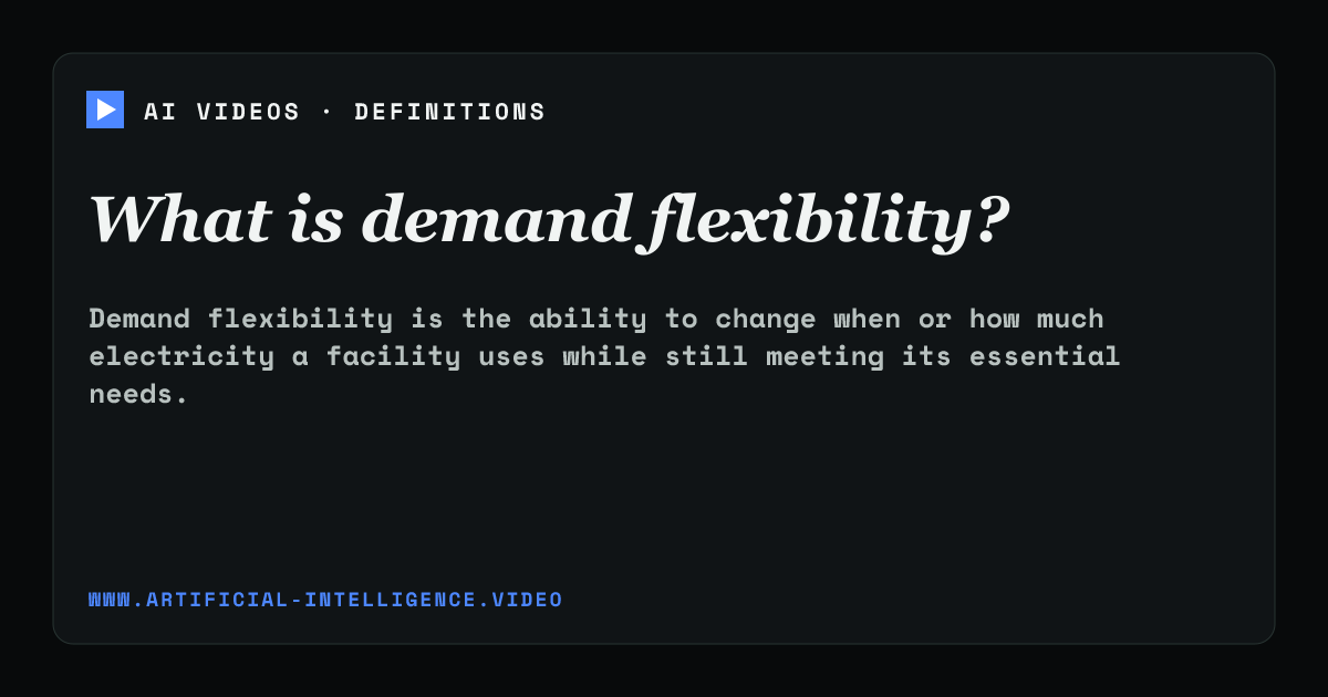 Definition card for demand flexibility: What is demand flexibility?