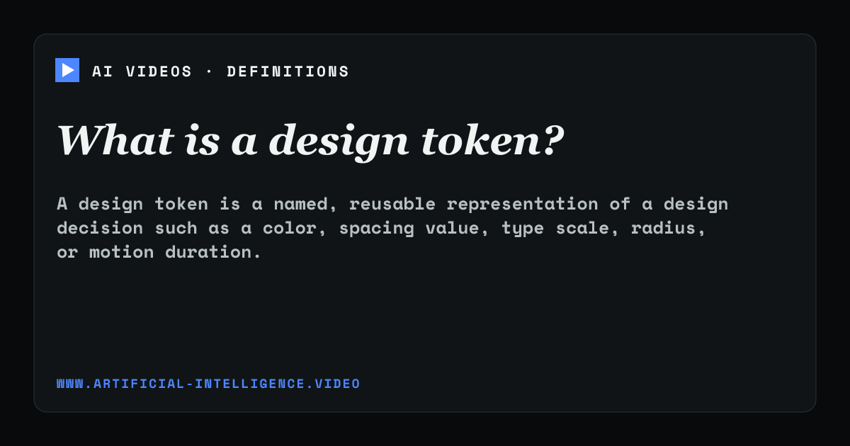 Definition card for design token: What is a design token?