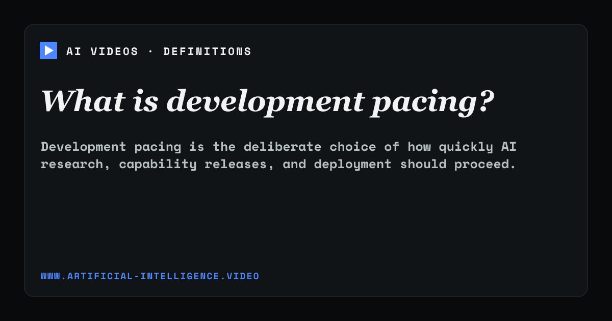 Definition card for development pacing: What is development pacing?