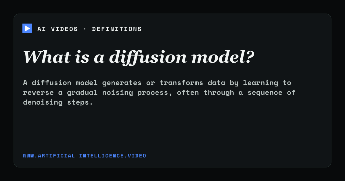 Definition card for diffusion model: What is a diffusion model?