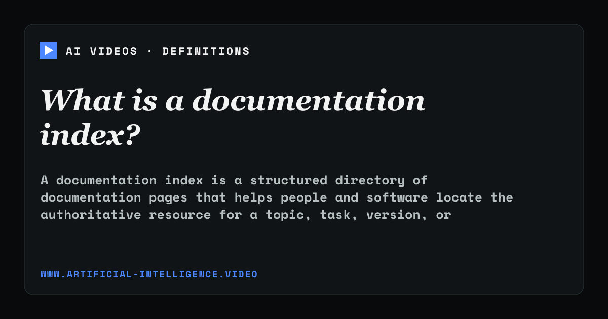 Definition card for documentation index: What is a documentation index?