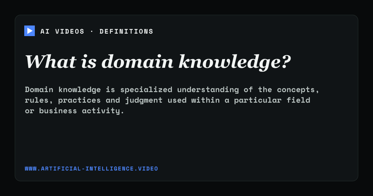 Definition card for domain knowledge: What is domain knowledge?