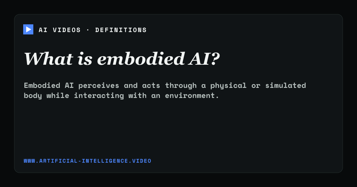 Definition card for embodied AI: What is embodied AI?