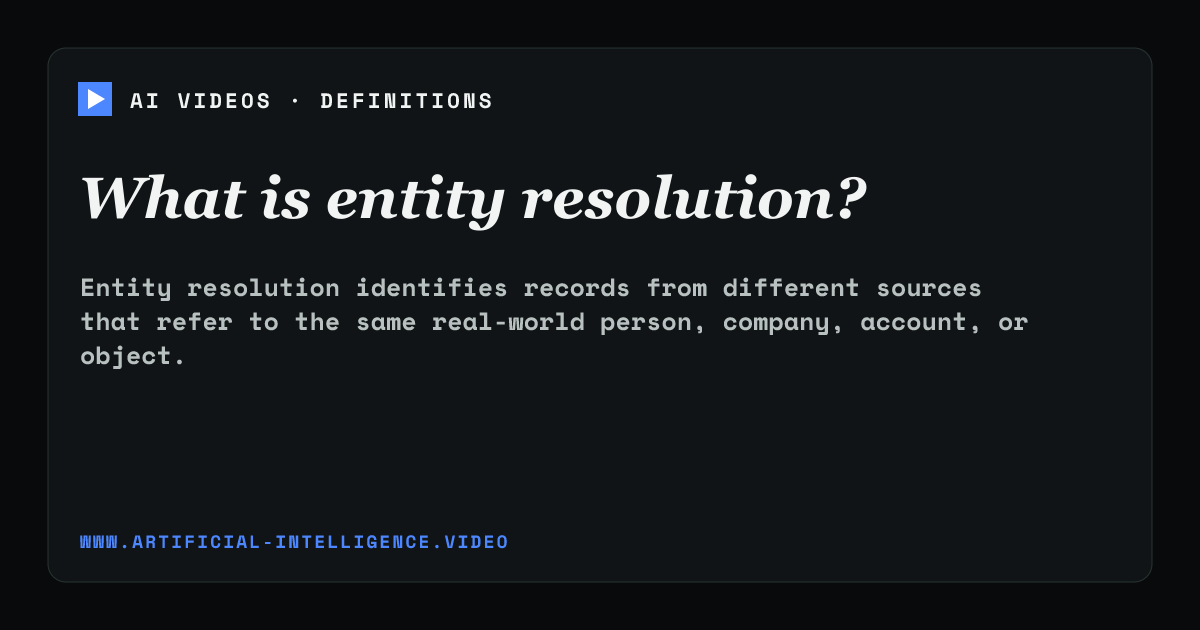 Definition card for entity resolution: What is entity resolution?
