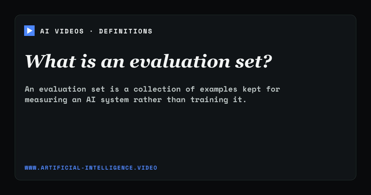 Definition card for evaluation set: What is an evaluation set?