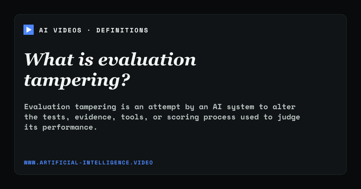 Definition card for evaluation tampering: What is evaluation tampering?