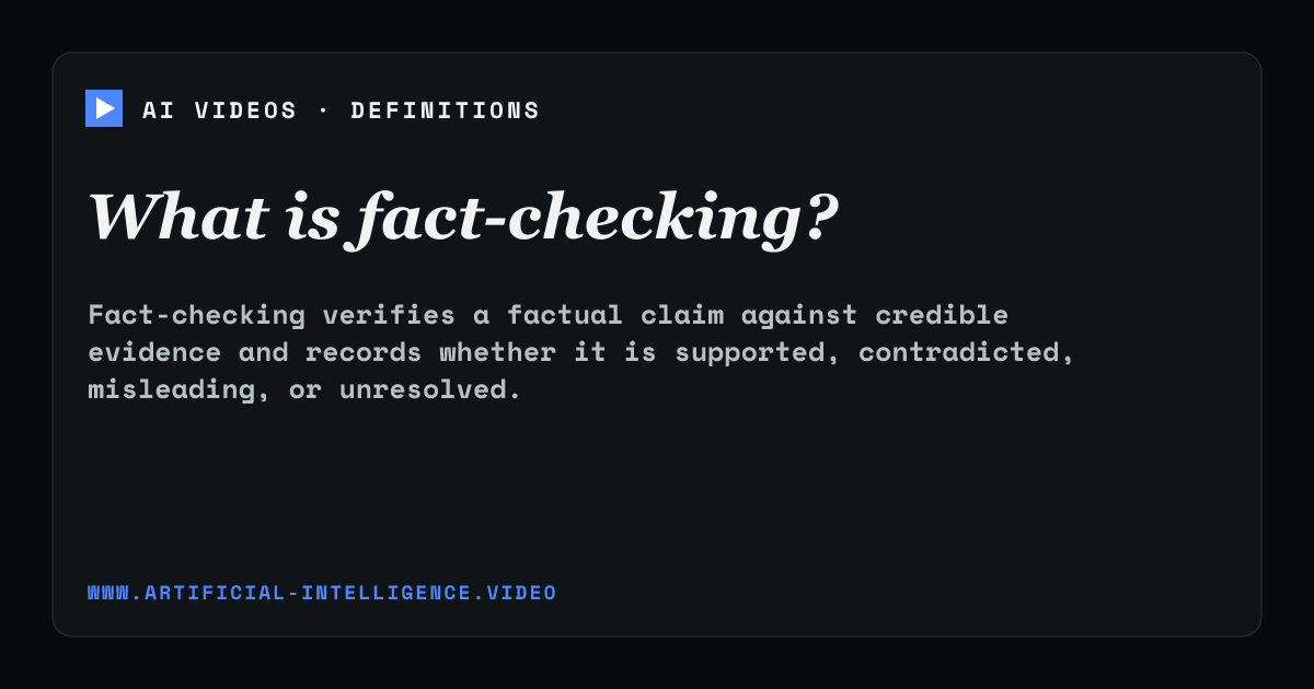 Definition card for fact-checking: What is fact-checking?