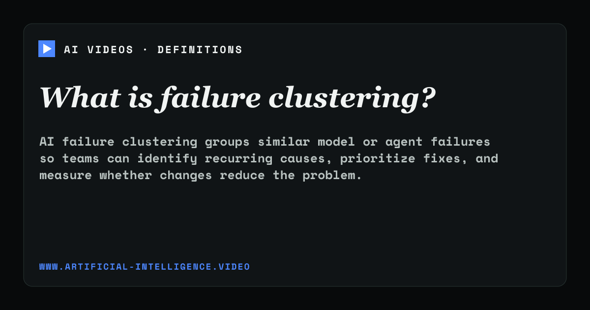 Definition card for failure clustering: What is failure clustering?