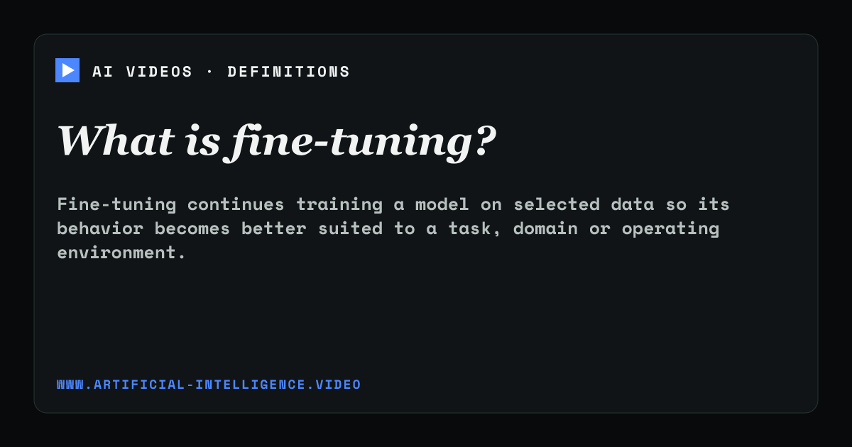Definition card for fine-tuning: What is fine-tuning?
