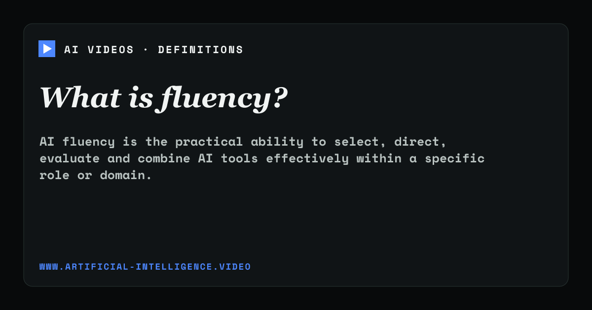 Definition card for fluency: What is fluency?