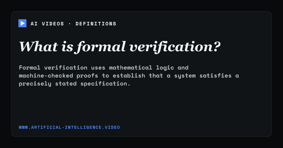 Definition card for formal verification: What is formal verification?