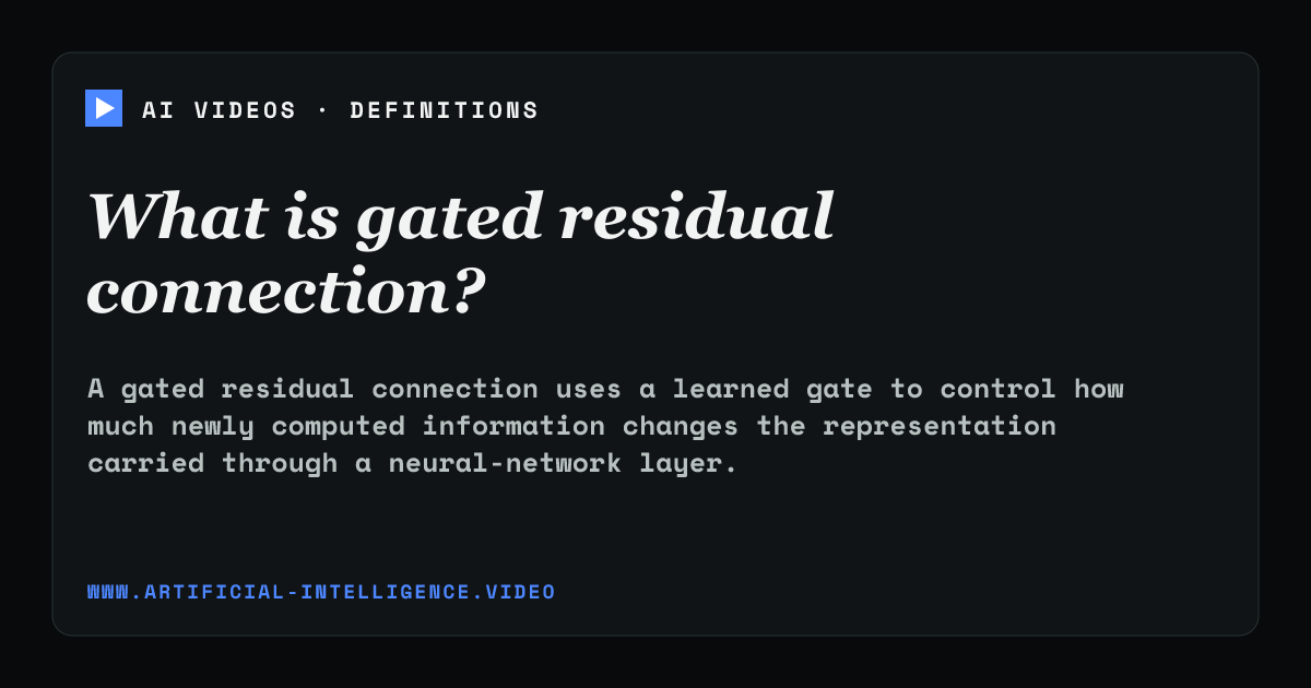 Definition card for gated residual connection: What is gated residual connection?