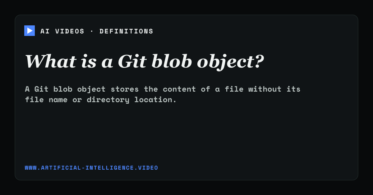 Definition card for Git blob object: What is a Git blob object?
