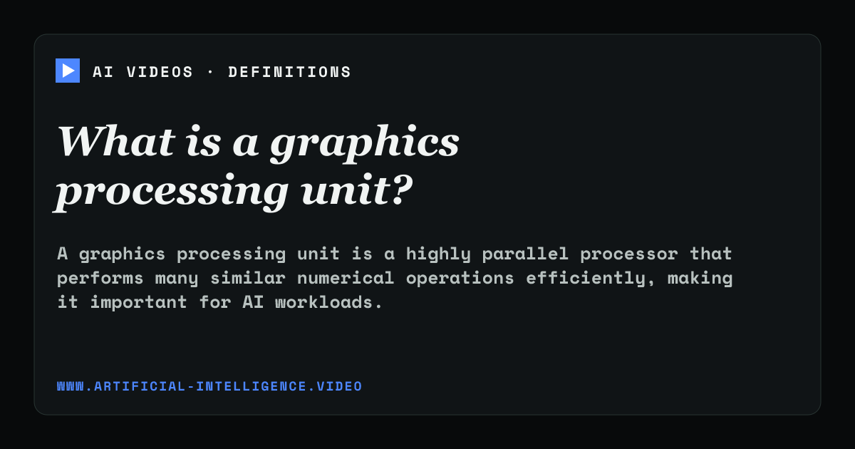 Definition card for graphics processing unit: What is a graphics processing unit?