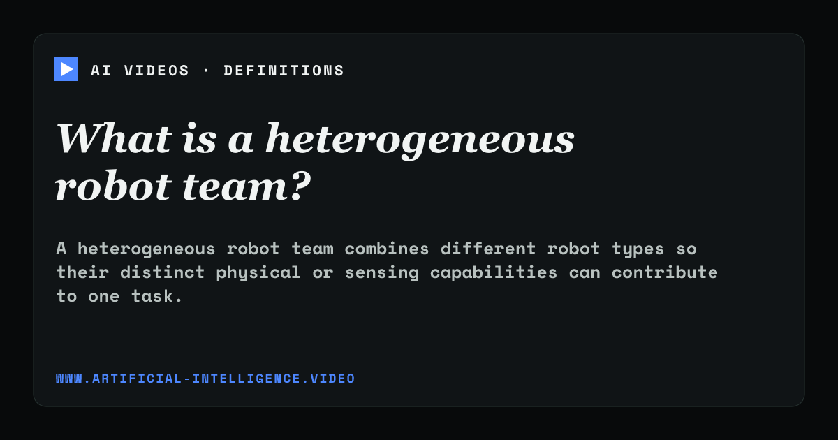 Definition card for heterogeneous robot team: What is a heterogeneous robot team?