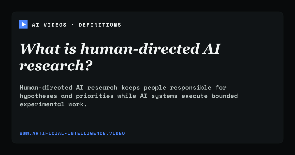 Definition card for human-directed AI research: What is human-directed AI research?
