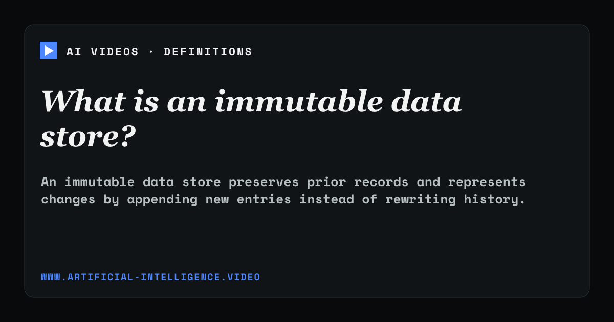 Definition card for immutable data store: What is an immutable data store?