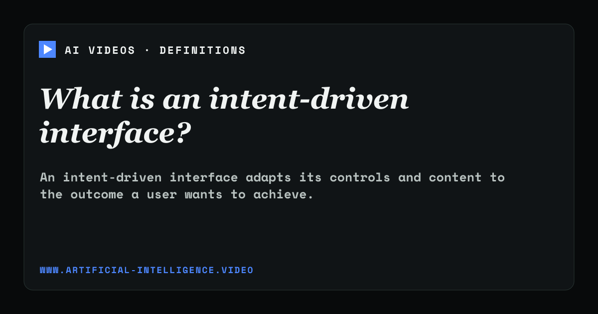Definition card for intent-driven interface: What is an intent-driven interface?