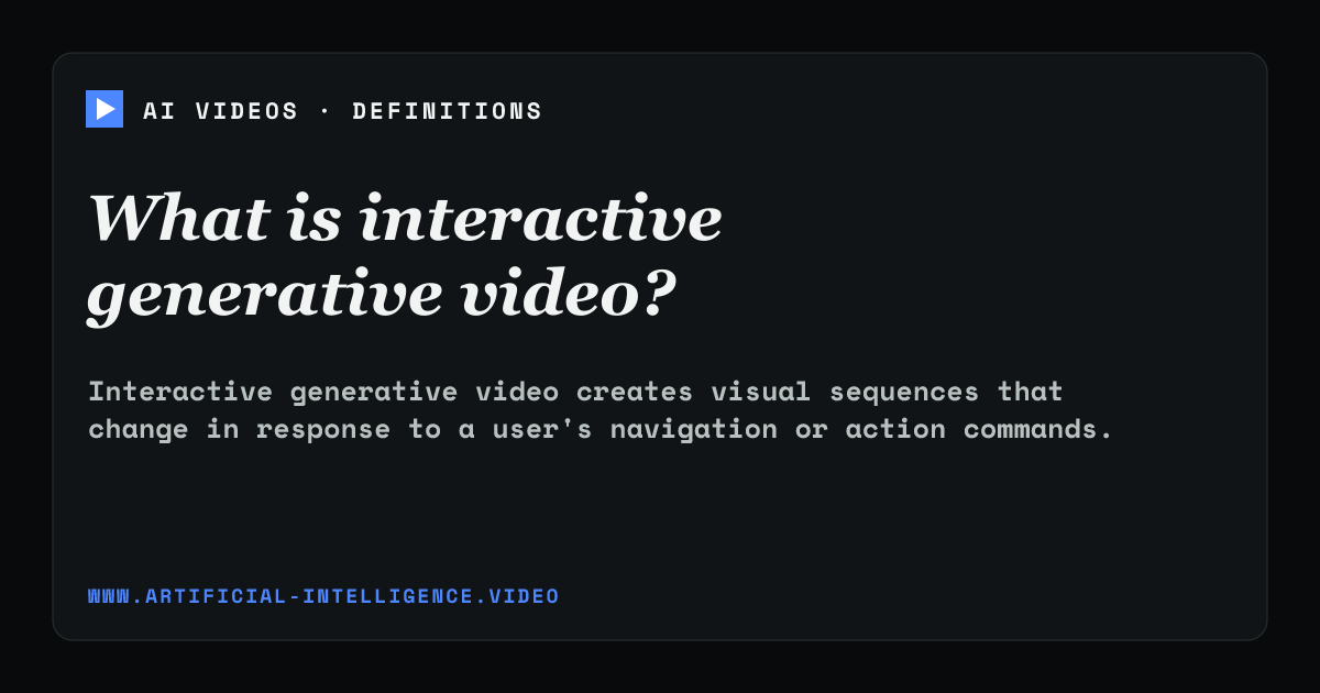 Definition card for interactive generative video: What is interactive generative video?