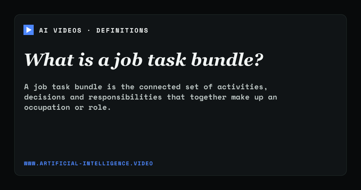 Definition card for job task bundle: What is a job task bundle?