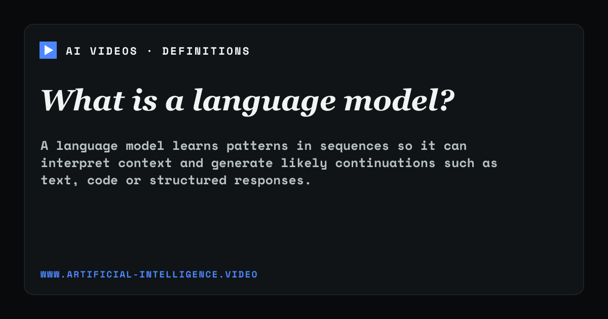 Definition card for language model: What is a language model?