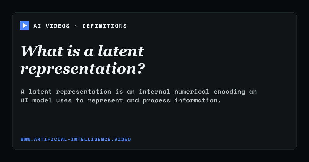 Definition card for latent representation: What is a latent representation?