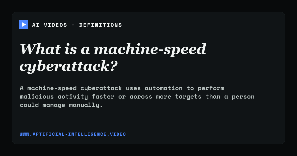 Definition card for machine-speed cyberattack: What is a machine-speed cyberattack?